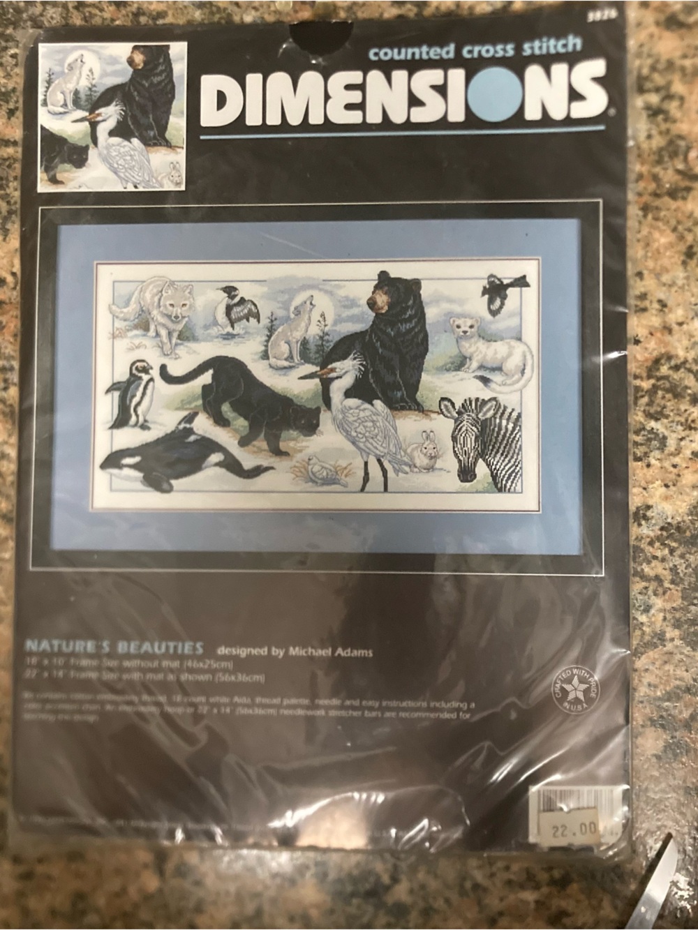 Dimensions Counted Cross Stitch Kit - Nature's Beauties in Blue & Black